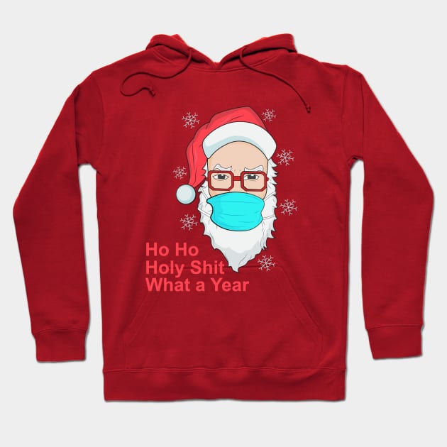 Ho Ho Holy Shit What a Year Hoodie by novaya